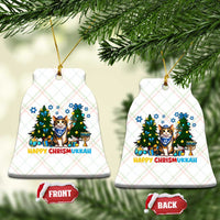 Happy Chrismukkah Ceramic Ornament Funny Xmas Hanukkah Cat Lover Gift - Wonder Print Shop