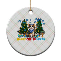 Happy Chrismukkah Ceramic Ornament Funny Xmas Hanukkah Cat Lover Gift - Wonder Print Shop