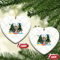 Happy Chrismukkah Ceramic Ornament Funny Xmas Hanukkah Cat Lover Gift - Wonder Print Shop