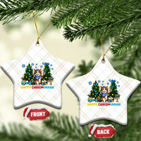 Happy Chrismukkah Ceramic Ornament Funny Xmas Hanukkah Cat Lover Gift - Wonder Print Shop