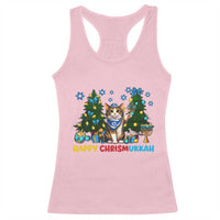 Happy Chrismukkah Racerback Tank Top Funny Christmas Hanukkah Cat Lover Gift - Wonder Print Shop