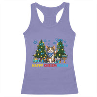 Happy Chrismukkah Racerback Tank Top Funny Christmas Hanukkah Cat Lover Gift - Wonder Print Shop
