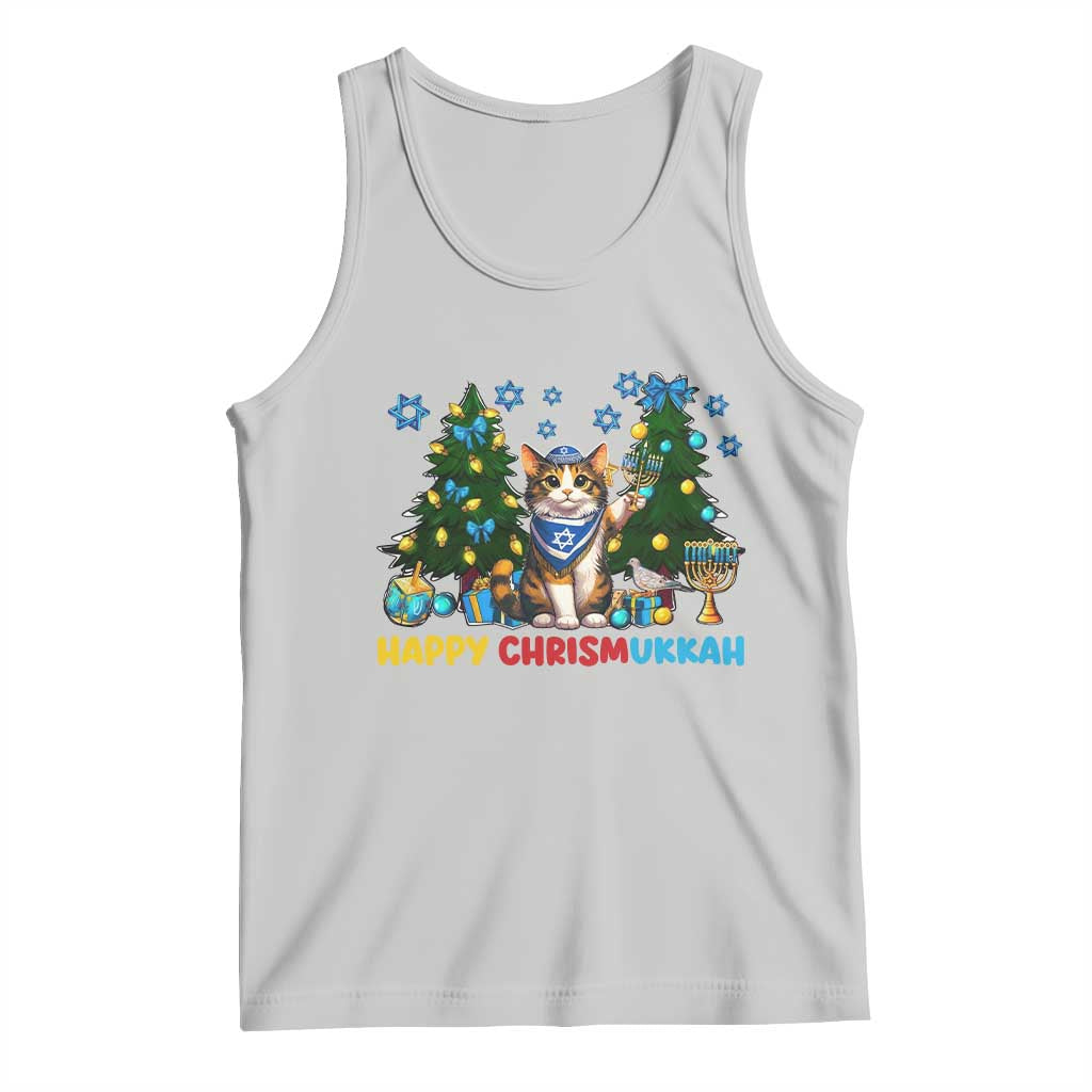 Happy Chrismukkah Tank Top Funny Christmas Hanukkah Cat Lover Gift - Wonder Print Shop