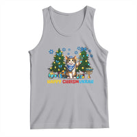 Happy Chrismukkah Tank Top Funny Christmas Hanukkah Cat Lover Gift - Wonder Print Shop