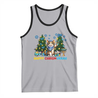 Happy Chrismukkah Tank Top Funny Christmas Hanukkah Cat Lover Gift - Wonder Print Shop