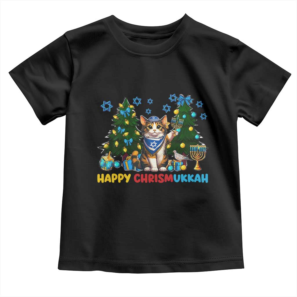 Happy Chrismukkah Toddler T Shirt Funny Christmas Hanukkah Cat Lover Gift - Wonder Print Shop