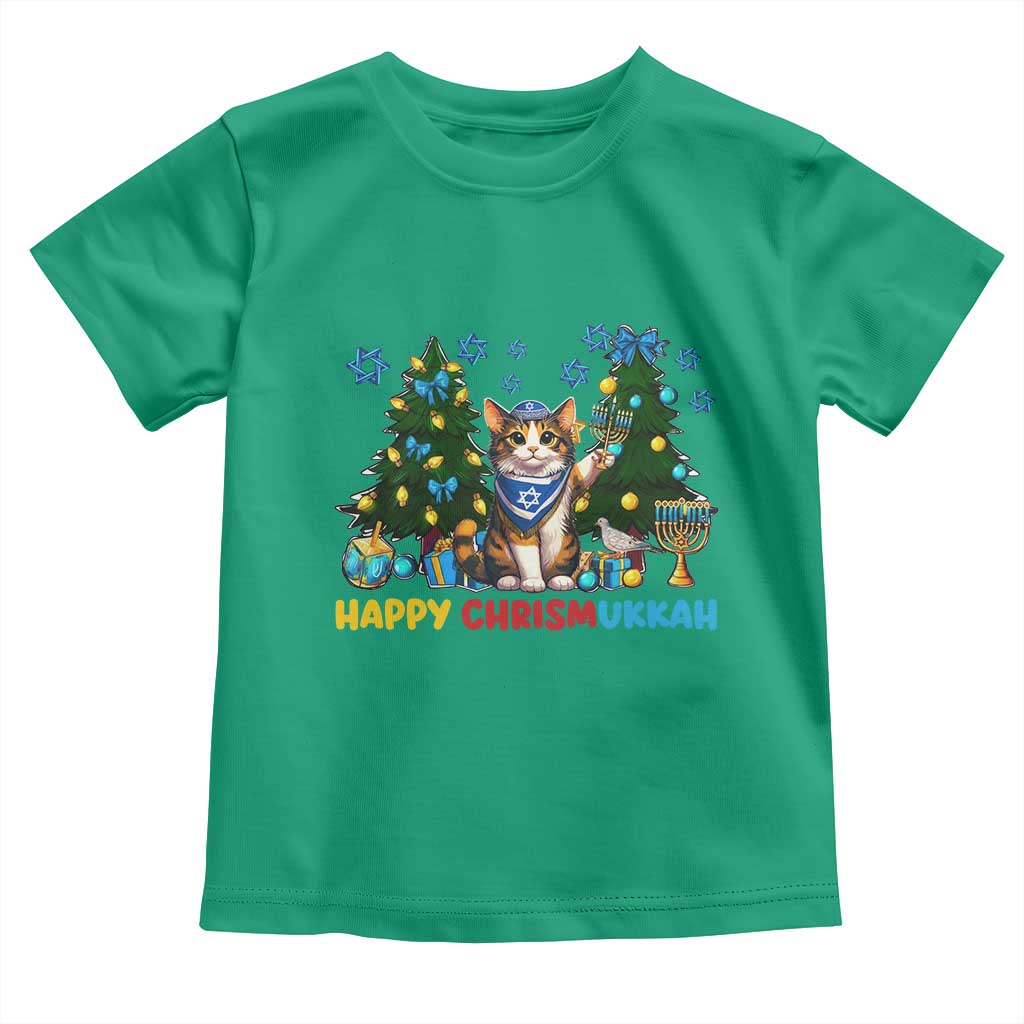Happy Chrismukkah Toddler T Shirt Funny Christmas Hanukkah Cat Lover Gift - Wonder Print Shop