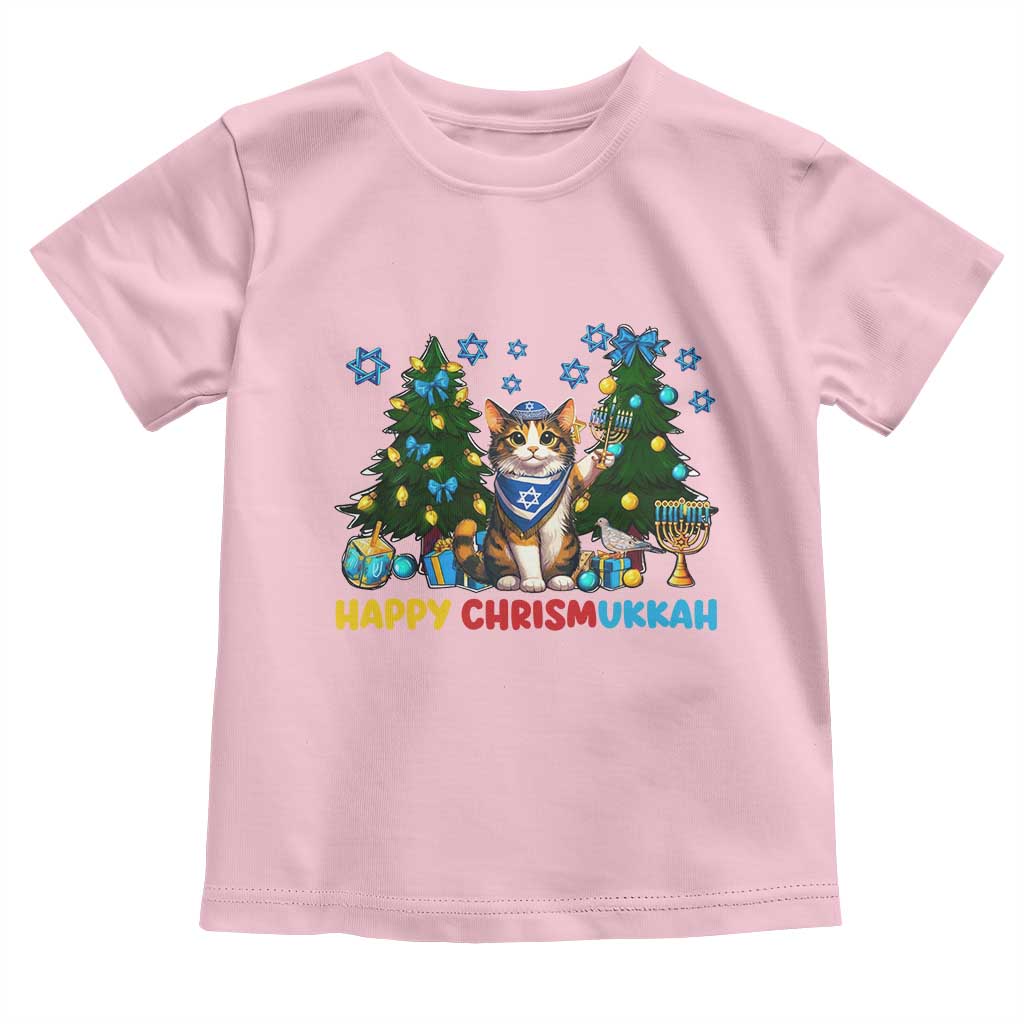 Happy Chrismukkah Toddler T Shirt Funny Christmas Hanukkah Cat Lover Gift - Wonder Print Shop