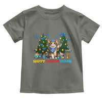 Happy Chrismukkah Toddler T Shirt Funny Christmas Hanukkah Cat Lover Gift - Wonder Print Shop