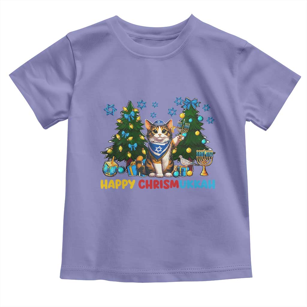 Happy Chrismukkah Toddler T Shirt Funny Christmas Hanukkah Cat Lover Gift - Wonder Print Shop