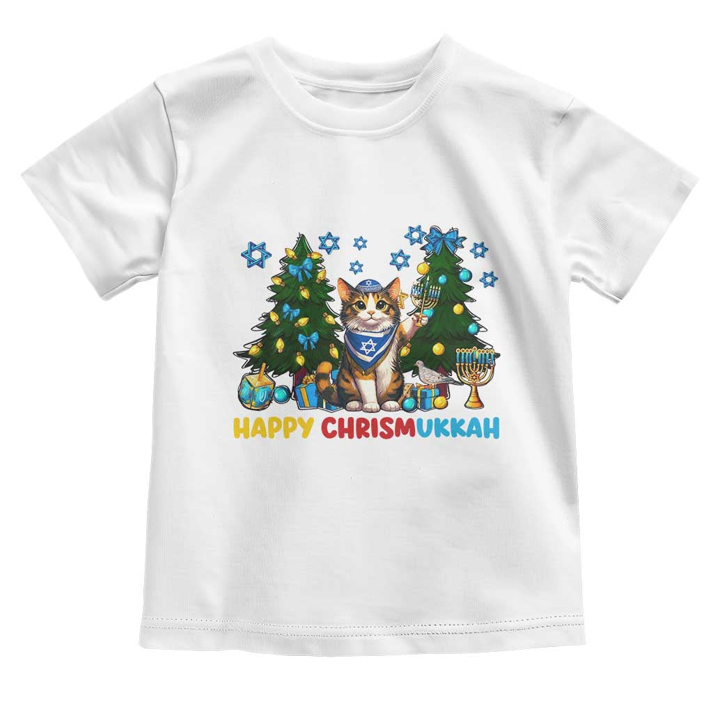 Happy Chrismukkah Toddler T Shirt Funny Christmas Hanukkah Cat Lover Gift - Wonder Print Shop