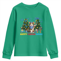 Happy Chrismukkah Youth Sweatshirt Funny Christmas Hanukkah Cat Lover Gift - Wonder Print Shop