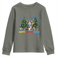 Happy Chrismukkah Youth Sweatshirt Funny Christmas Hanukkah Cat Lover Gift - Wonder Print Shop