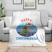 Happy Chrismukkah Throw Blanket Menorah Candle Christmas Tree Holiday Jewish Gift - Wonder Print Shop