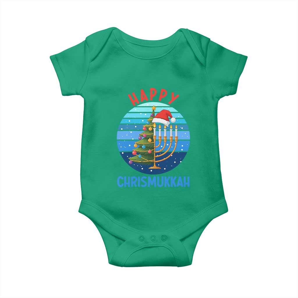 Happy Chrismukkah Baby Onesie Menorah Candle Christmas Tree Holiday Jewish Gift - Wonder Print Shop