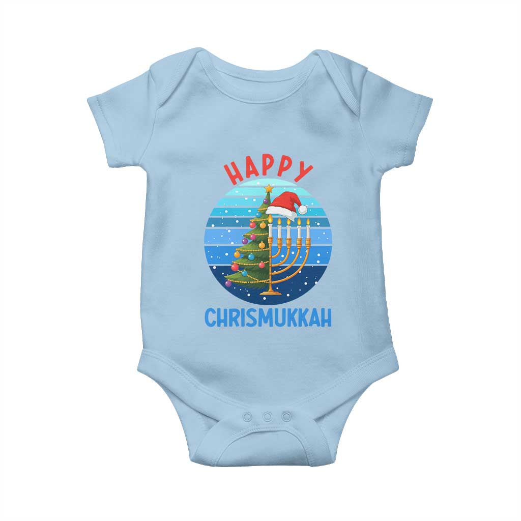 Happy Chrismukkah Baby Onesie Menorah Candle Christmas Tree Holiday Jewish Gift - Wonder Print Shop