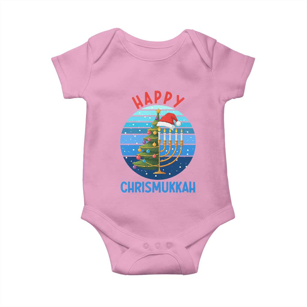 Happy Chrismukkah Baby Onesie Menorah Candle Christmas Tree Holiday Jewish Gift - Wonder Print Shop