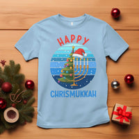 Happy Chrismukkah T Shirt Menorah Candle Christmas Tree Holiday Jewish Gift - Wonder Print Shop