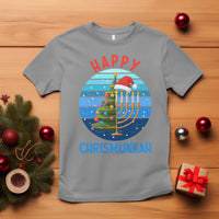Happy Chrismukkah T Shirt Menorah Candle Christmas Tree Holiday Jewish Gift - Wonder Print Shop