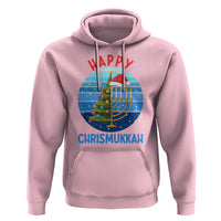 Happy Chrismukkah Hoodie Menorah Candle Christmas Tree Holiday Jewish Gift - Wonder Print Shop