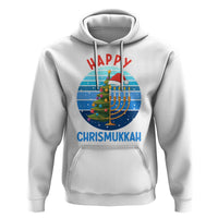 Happy Chrismukkah Hoodie Menorah Candle Christmas Tree Holiday Jewish Gift - Wonder Print Shop