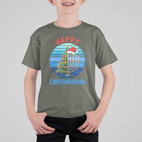 Happy Chrismukkah T Shirt For Kid Menorah Candle Christmas Tree Holiday Jewish Gift - Wonder Print Shop