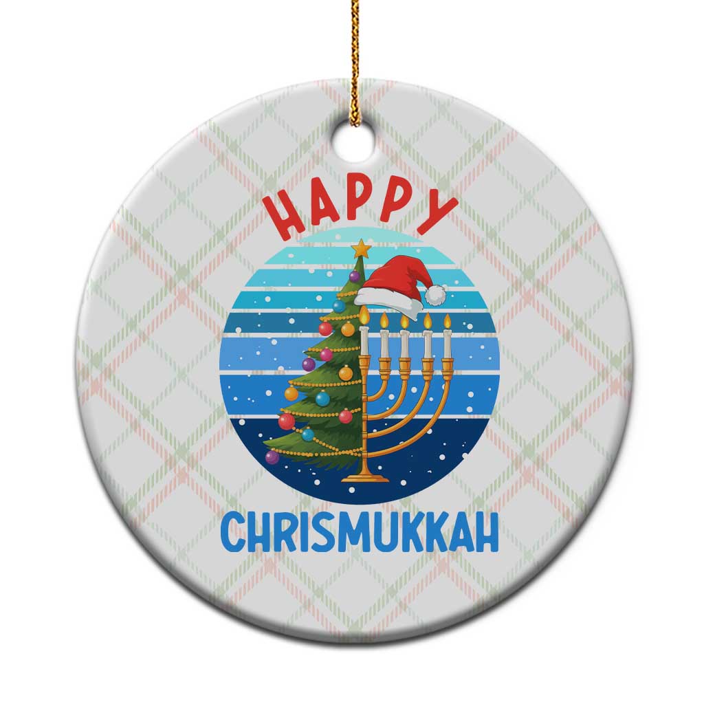 Happy Chrismukkah Ceramic Ornament Menorah Candle Xmas Tree Holiday Jewish Gift - Wonder Print Shop