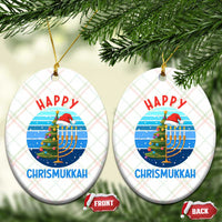 Happy Chrismukkah Ceramic Ornament Menorah Candle Xmas Tree Holiday Jewish Gift - Wonder Print Shop