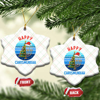 Happy Chrismukkah Ceramic Ornament Menorah Candle Xmas Tree Holiday Jewish Gift - Wonder Print Shop