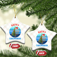 Happy Chrismukkah Ceramic Ornament Menorah Candle Xmas Tree Holiday Jewish Gift - Wonder Print Shop