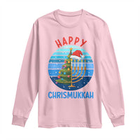 Happy Chrismukkah Long Sleeve Shirt Menorah Candle Christmas Tree Holiday Jewish Gift - Wonder Print Shop