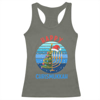 Happy Chrismukkah Racerback Tank Top Menorah Candle Christmas Tree Holiday Jewish Gift - Wonder Print Shop
