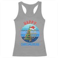Happy Chrismukkah Racerback Tank Top Menorah Candle Christmas Tree Holiday Jewish Gift - Wonder Print Shop