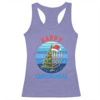 Happy Chrismukkah Racerback Tank Top Menorah Candle Christmas Tree Holiday Jewish Gift - Wonder Print Shop