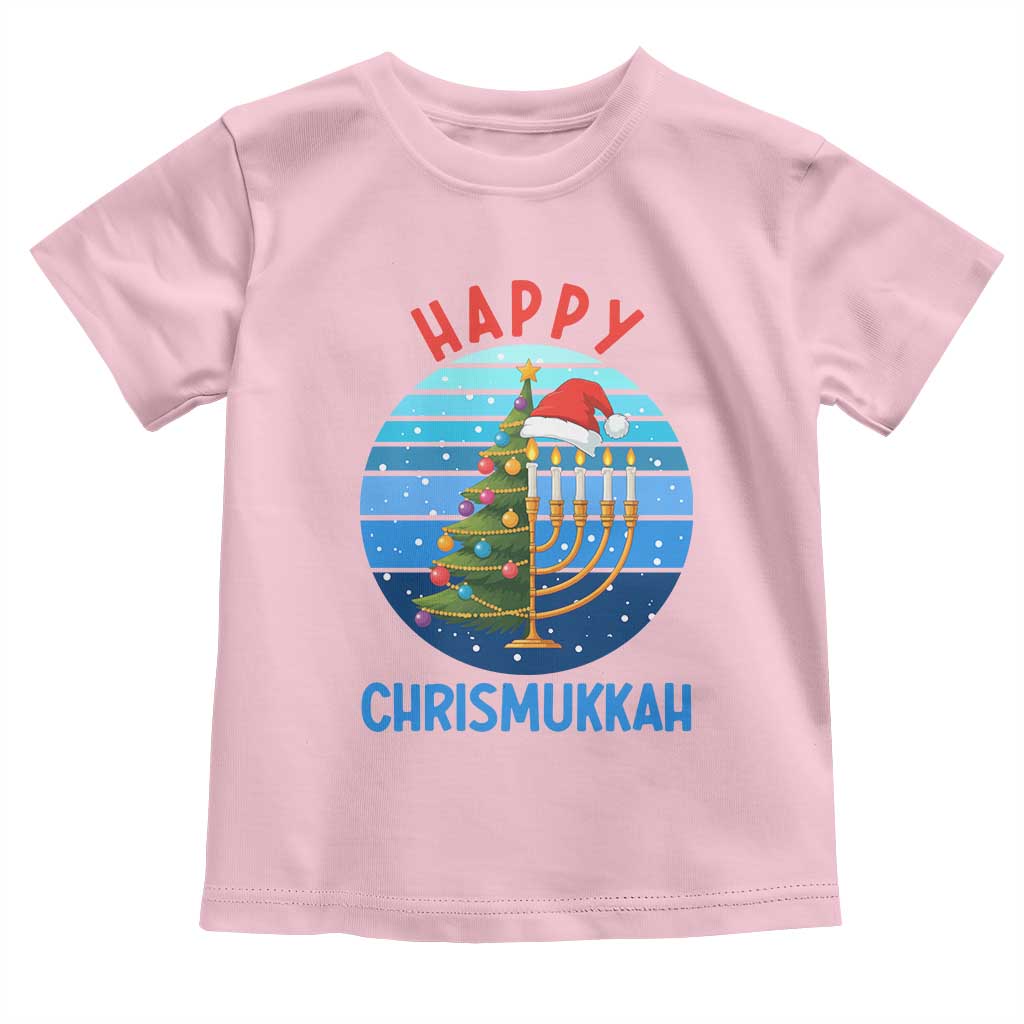 Happy Chrismukkah Toddler T Shirt Menorah Candle Christmas Tree Holiday Jewish Gift - Wonder Print Shop