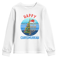 Happy Chrismukkah Youth Sweatshirt Menorah Candle Christmas Tree Holiday Jewish Gift - Wonder Print Shop