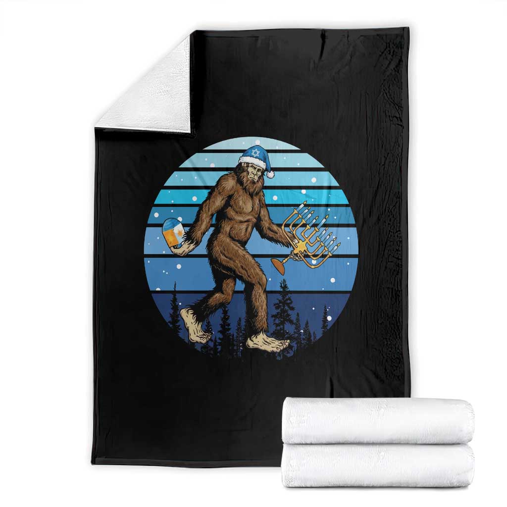 Funny Christmas Hanukkah Bigfoot Lover Throw Blanket Jewish Holiday Gift - Wonder Print Shop
