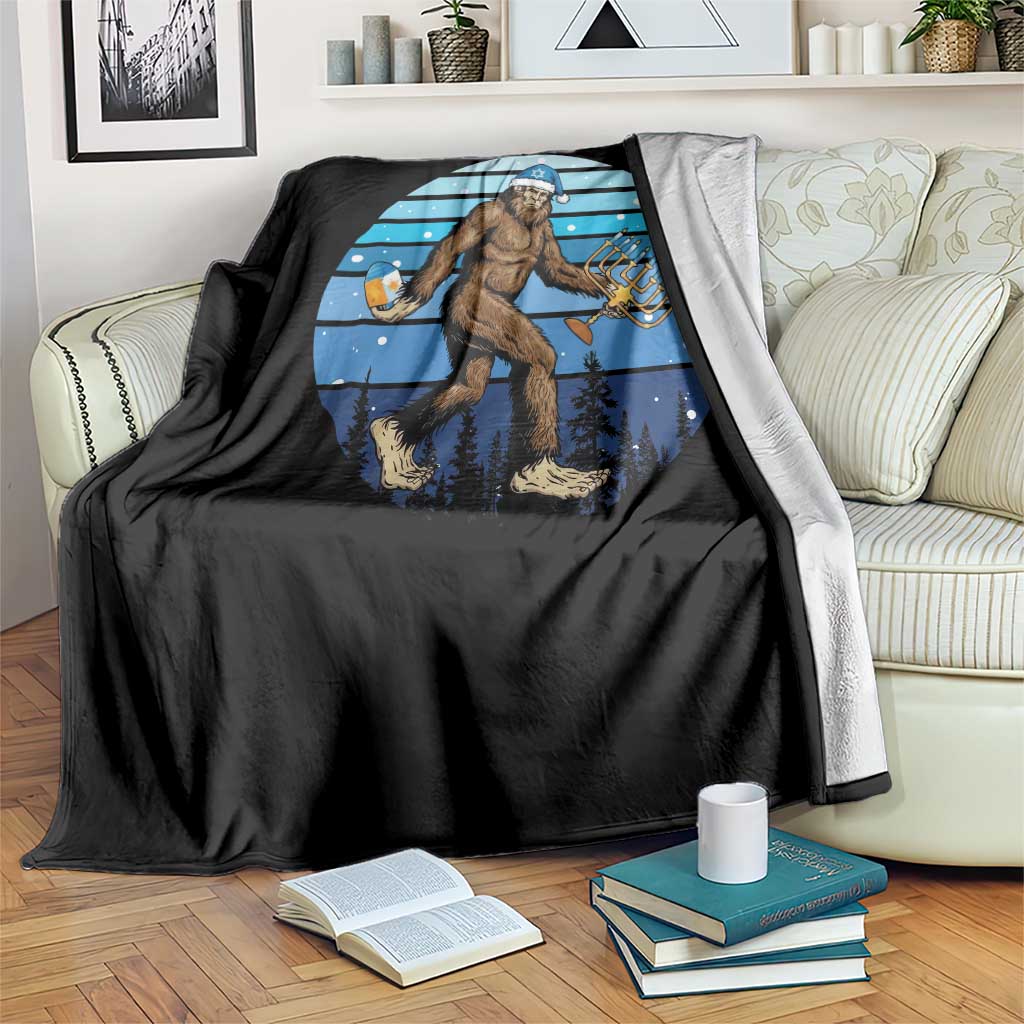 Funny Christmas Hanukkah Bigfoot Lover Throw Blanket Jewish Holiday Gift - Wonder Print Shop