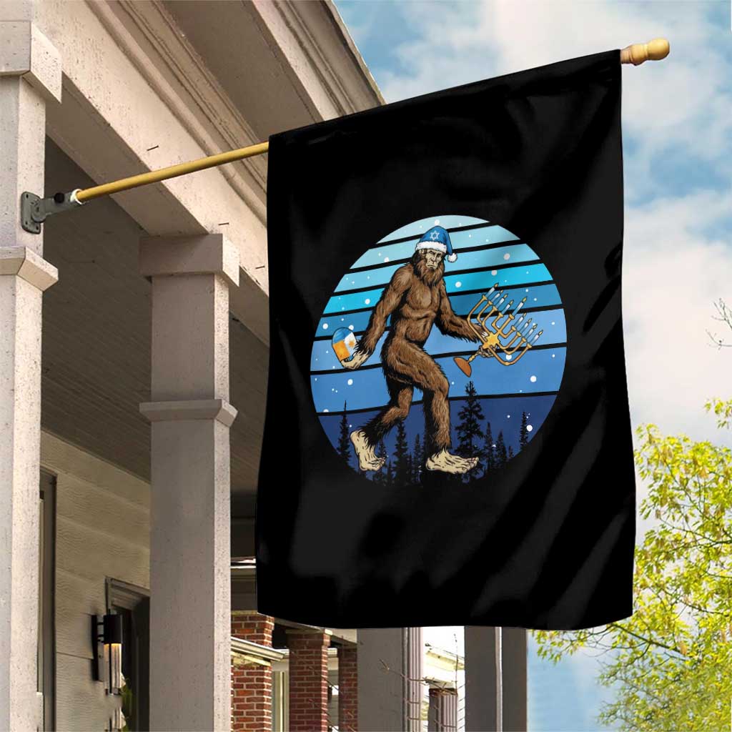 Funny Christmas Hanukkah Bigfoot Lover Garden Flag Jewish Holiday Gift - Wonder Print Shop