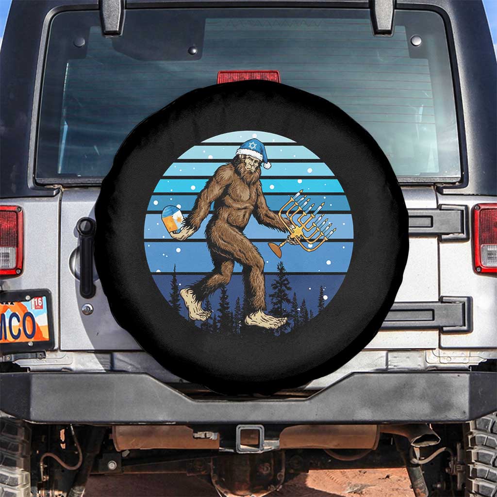 Funny Christmas Hanukkah Bigfoot Lover Spare Tire Cover Jewish Holiday Gift - Wonder Print Shop