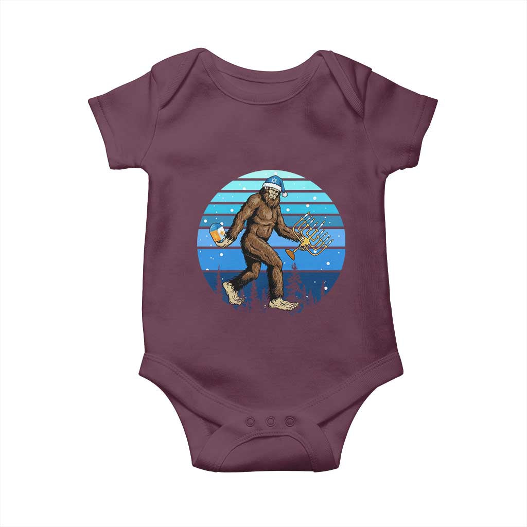 Funny Christmas Hanukkah Bigfoot Lover Baby Onesie Jewish Holiday Gift - Wonder Print Shop