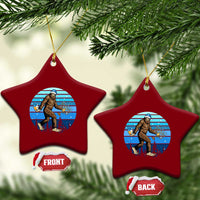 Funny Xmas Hanukkah Bigfoot Lover Ceramic Ornament Jewish Holiday Gift - Wonder Print Shop