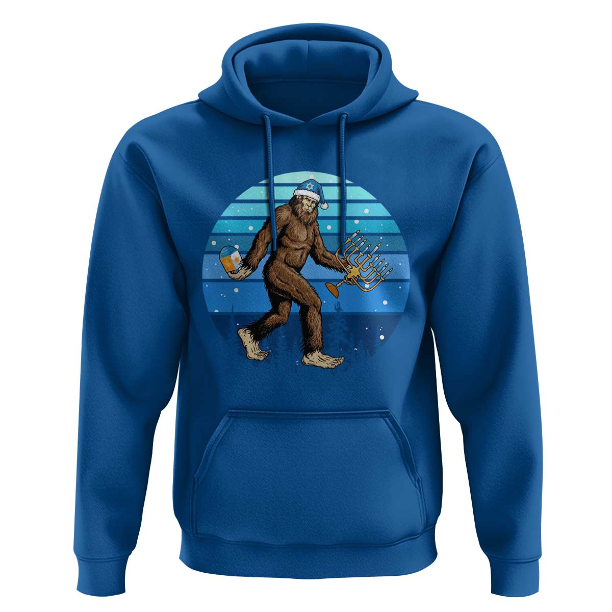 Funny Christmas Hanukkah Bigfoot Lover Hoodie Jewish Holiday Gift - Wonder Print Shop