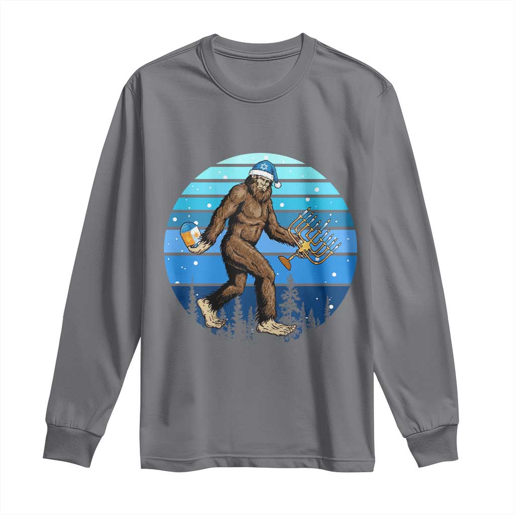 Funny Christmas Hanukkah Bigfoot Lover Long Sleeve Shirt Jewish Holiday Gift - Wonder Print Shop
