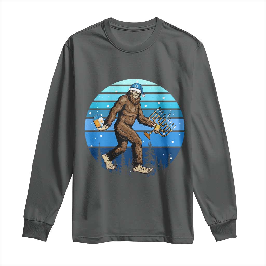 Funny Christmas Hanukkah Bigfoot Lover Long Sleeve Shirt Jewish Holiday Gift - Wonder Print Shop