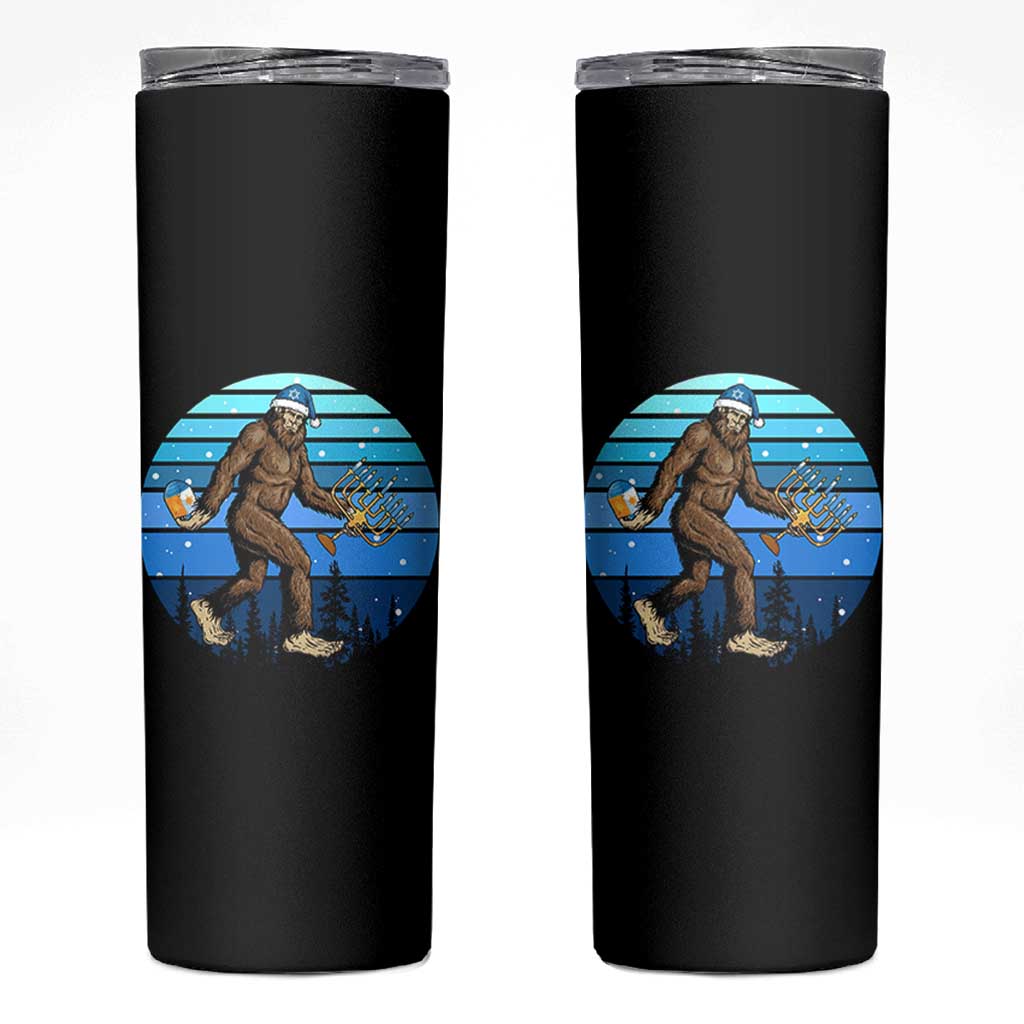 Funny Christmas Hanukkah Bigfoot Lover Skinny Tumbler Jewish Holiday Gift - Wonder Print Shop
