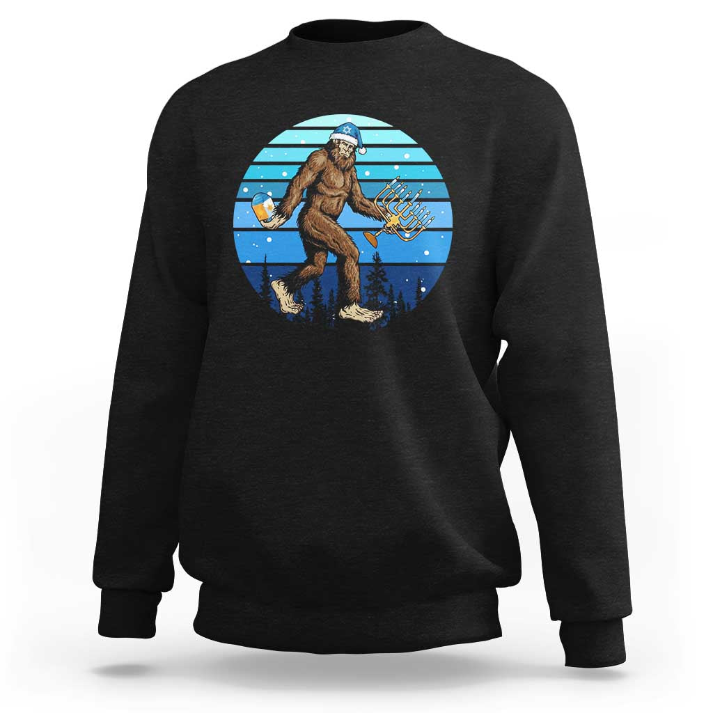 Funny Christmas Hanukkah Bigfoot Lover Sweatshirt Jewish Holiday Gift - Wonder Print Shop