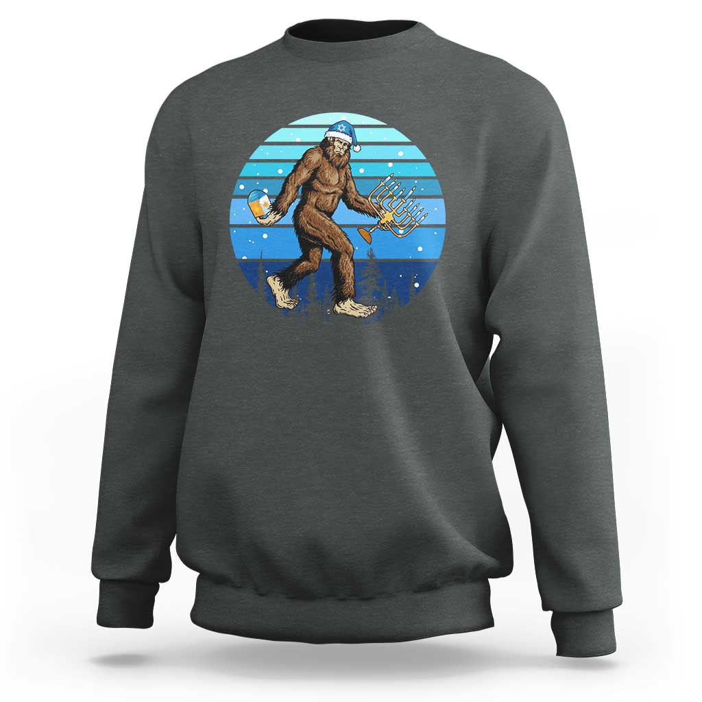 Funny Christmas Hanukkah Bigfoot Lover Sweatshirt Jewish Holiday Gift - Wonder Print Shop