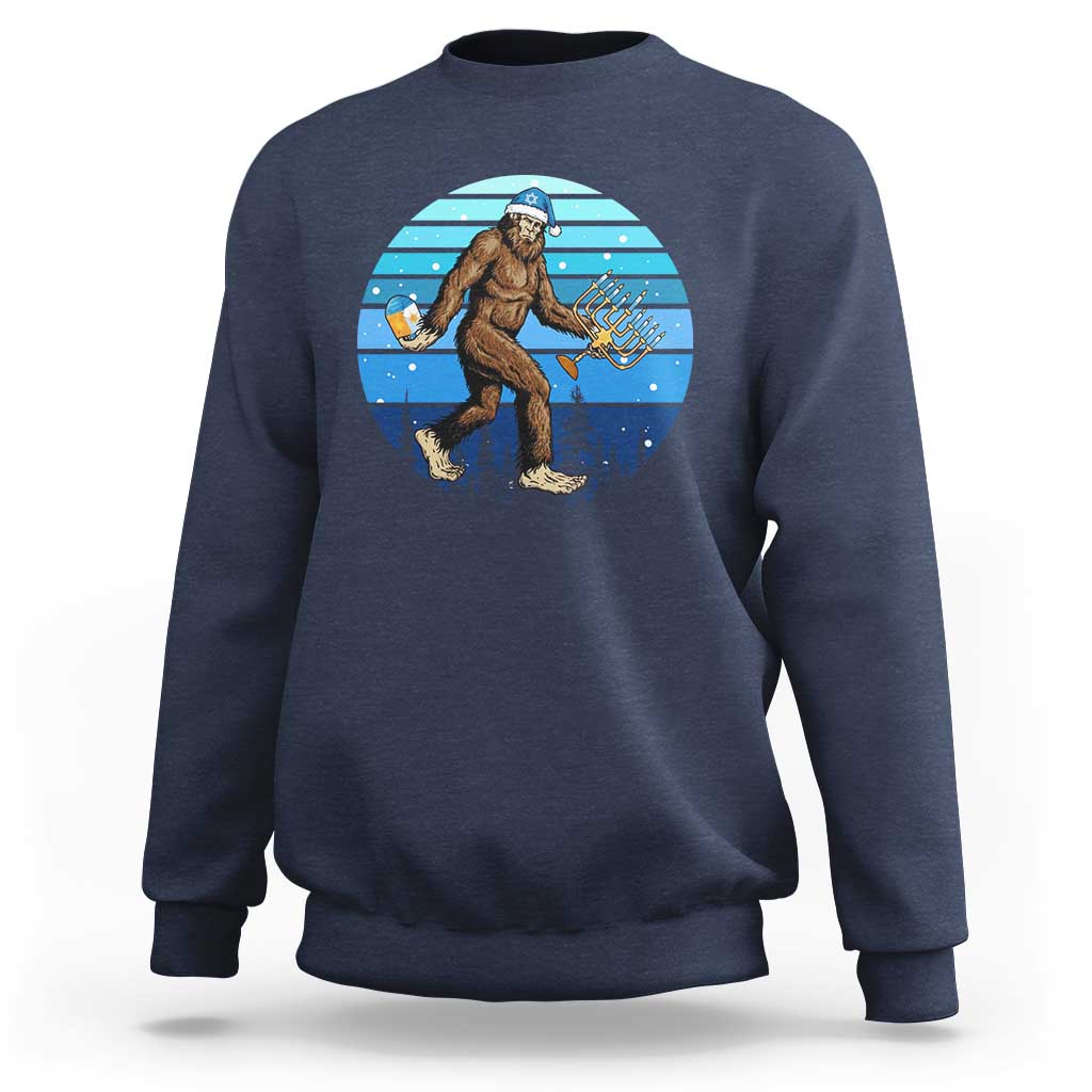 Funny Christmas Hanukkah Bigfoot Lover Sweatshirt Jewish Holiday Gift - Wonder Print Shop
