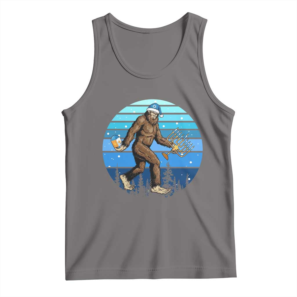 Funny Christmas Hanukkah Bigfoot Lover Tank Top Jewish Holiday Gift - Wonder Print Shop